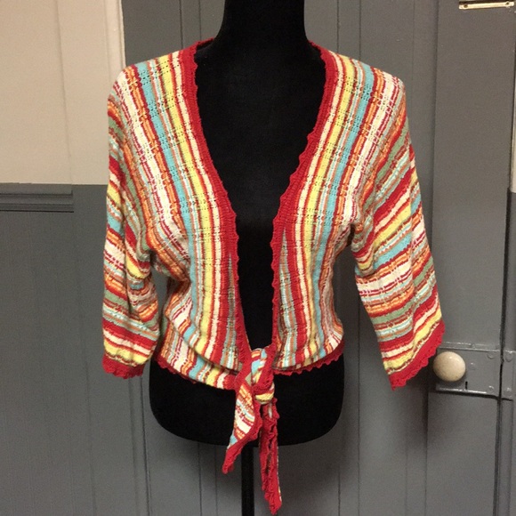 Christopher & Banks Sweaters - Christopher & Banks Colorful Tie Front Sweater